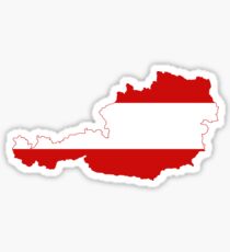 Austria Flag Map Sticker