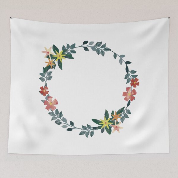Item preview, Watercolor  Flowers and Leaves wreath designed and sold by monodesigns.