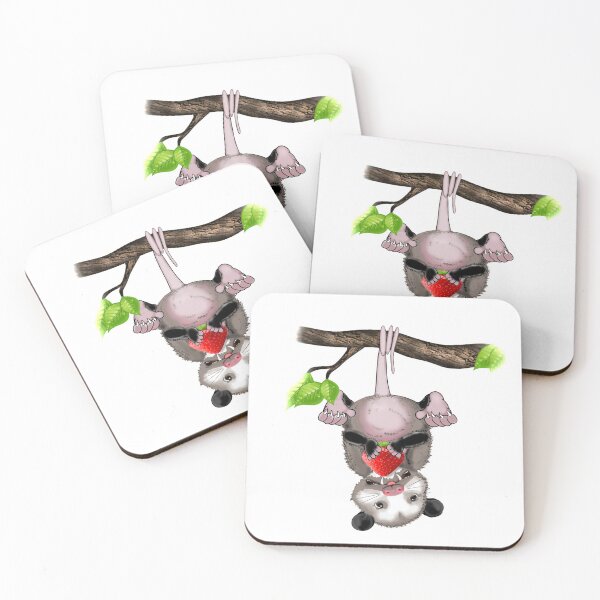 Item preview, Cute possum eats strawberry designed and sold by saf-saf.