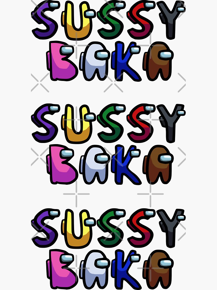 Sussy Baka Glossy Vinyl Sticker among Us Inspired Crewmate 