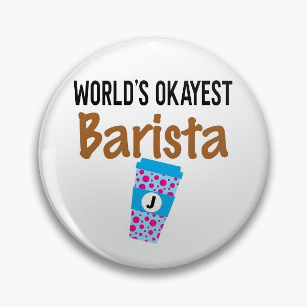 Item preview, World's Okayest Barista Monogram J designed and sold by ZiesMerch.