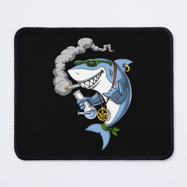 Aperçu de l'œuvre Requin Stoner fumant de la marijuana créée et vendue par underheaven.