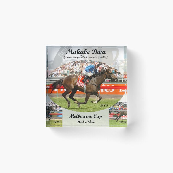 Makybe Diva Melbourne Cup Hat Trick Acrylic Block