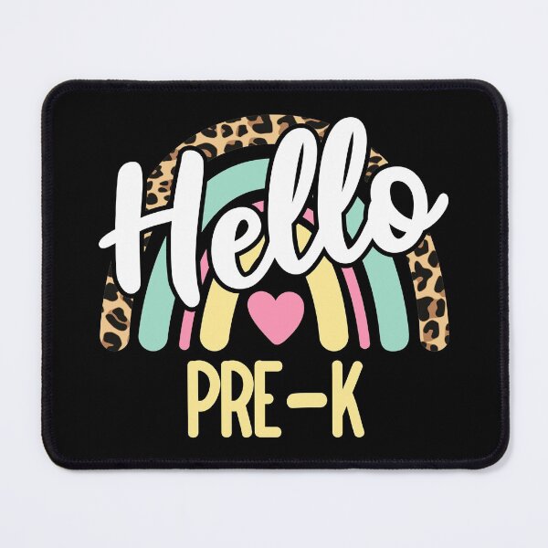 Item preview, Hello Pre-K Leopard Rainbow Back to School Teacher designed and sold by AnyKitty.