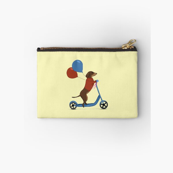 Item preview, Dachshund on Scooter with Balloons - Yellow designed and sold by Kittys-Art.