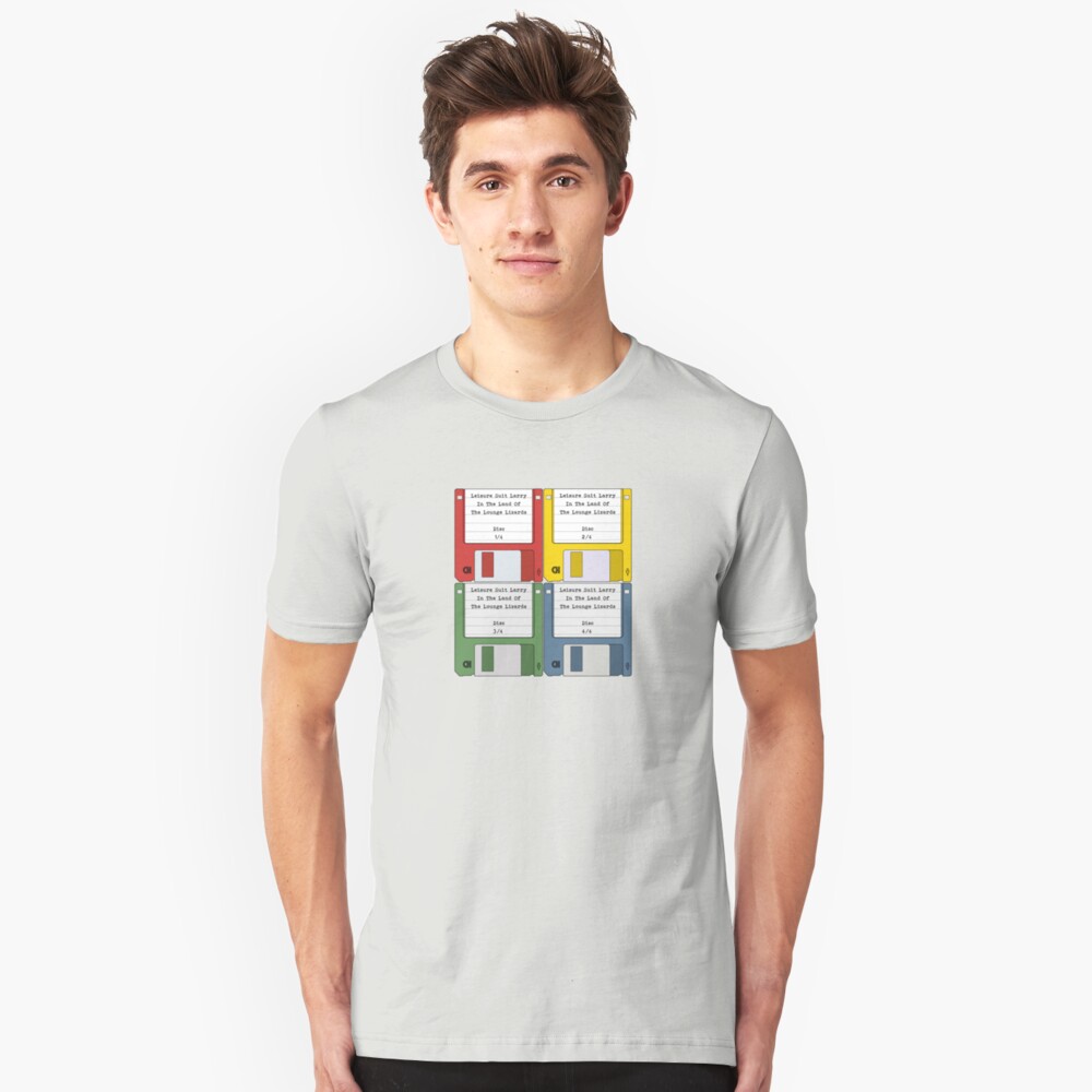 Leisure Suit Larry on 4 floppy discs Slim Fit T-Shirt