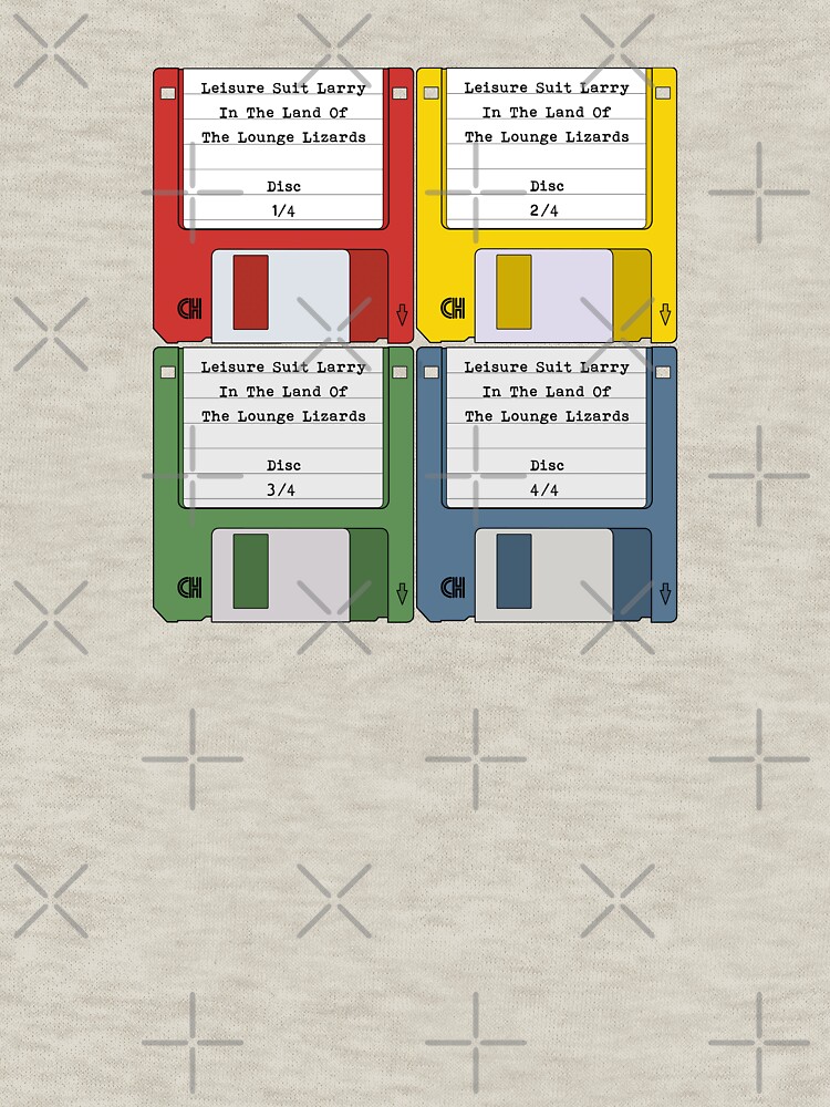 Thumbnail 7 of 7, Classic T-Shirt, Leisure Suit Larry on 4 floppy discs designed and sold by thedrumstick.