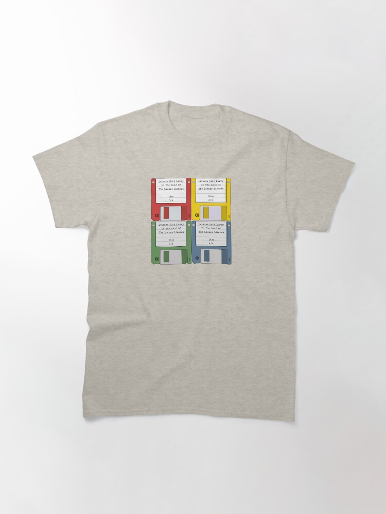 Thumbnail 3 of 7, Classic T-Shirt, Leisure Suit Larry on 4 floppy discs designed and sold by thedrumstick.