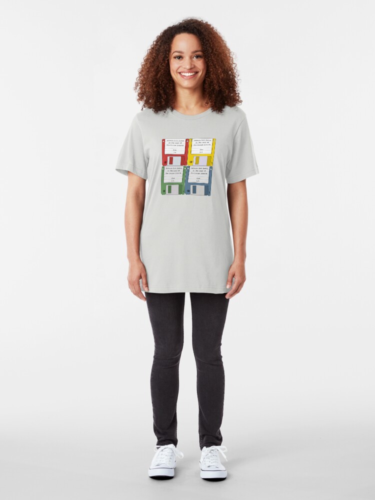 Alternate view of Leisure Suit Larry on 4 floppy discs Slim Fit T-Shirt