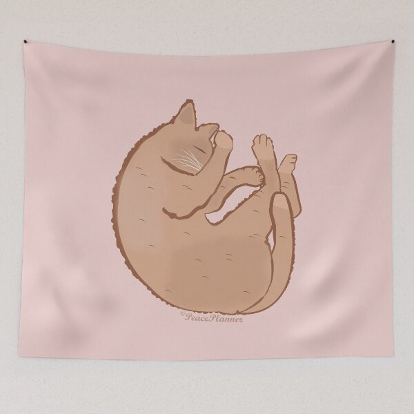 Item preview, Sleepy cute cat curled up designed and sold by PeacePlanner.