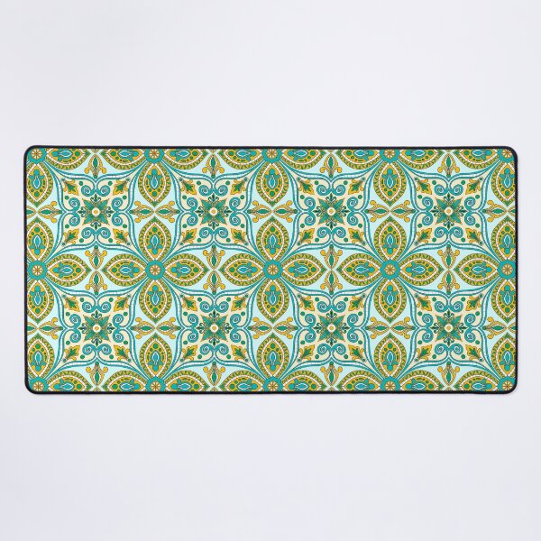 Item preview, Moroccan Tile Pattern - Yellow and Green - Detailed Block Print Design, simple pattern designed and sold by SemDesigns1.
