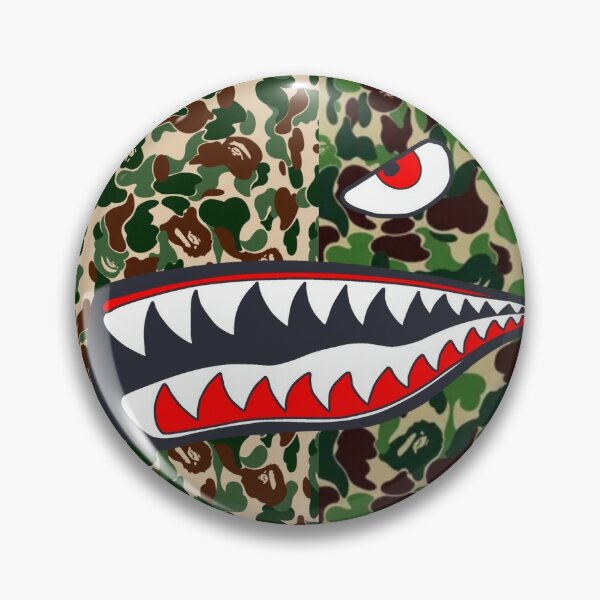 A Bathing Ape Logo Bape Shark Pins and Buttons | Redbubble