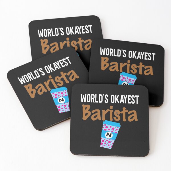 Item preview, World's Okayest Barista Monogram N designed and sold by ZiesMerch.