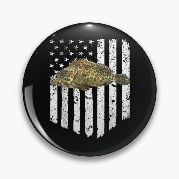Item preview, Black White American Flag Groupers 4th Of July Fish designed and sold by aliceshe.