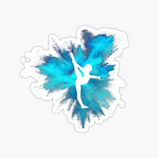 Gymnast Silhouette - Blue Explosion  Sticker