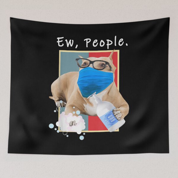 Item preview, Pitbull Ew People Dog Wearing A Face Mask Dog Mom designed and sold by aliceshe.