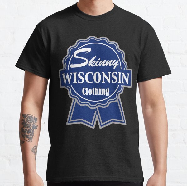 Wisconsin Skinny Blue Badge of Honor Classic T-Shirt