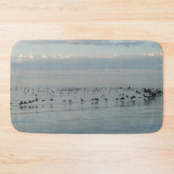 Item preview, Bird Ribbons in Black and Blue - Cormorant Flocks and Ripplet Patterns designed and sold by Georgia Mizuleva.