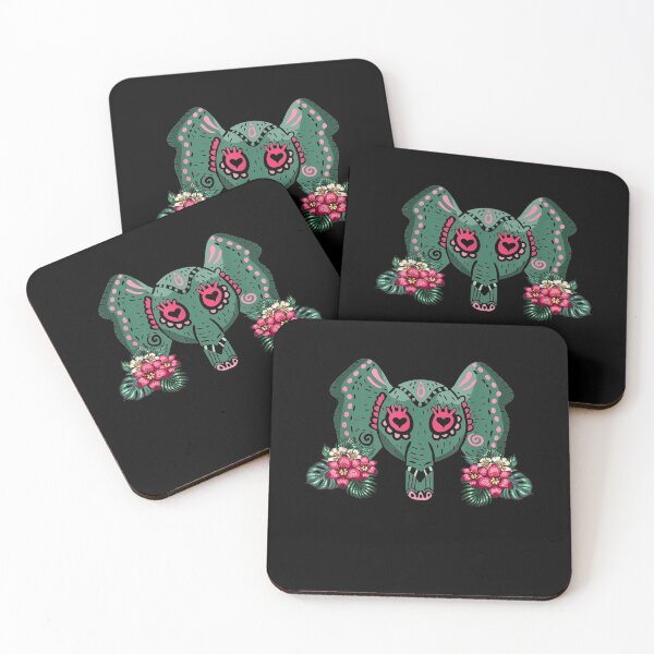 Item preview, Mexican Elephant With Flowers And Hearts For Day Of The Dead designed and sold by aliceshe.