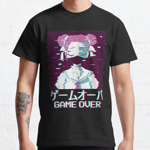Game Over Geisha Anime Girl Japanese Vaporwave Aesthetic Classic T-Shirt