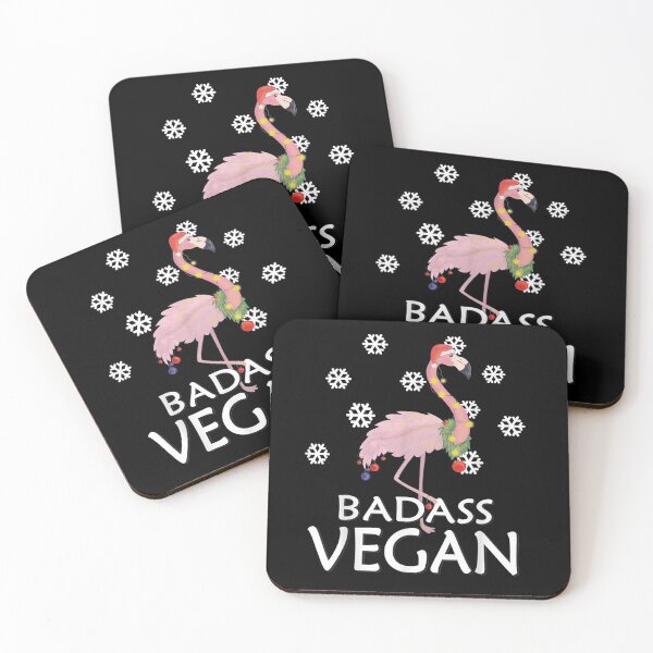 Item preview, Badass Vegan Flamingos Snow Christmas Gift designed and sold by aliceshe.