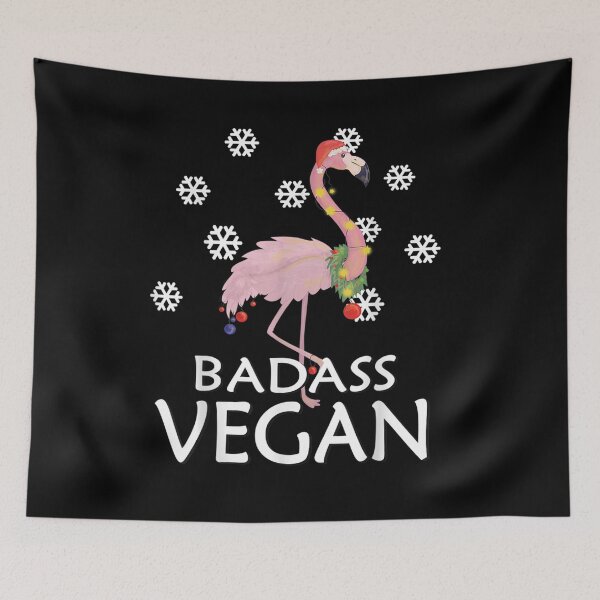 Item preview, Badass Vegan Flamingos Snow Christmas Gift designed and sold by aliceshe.