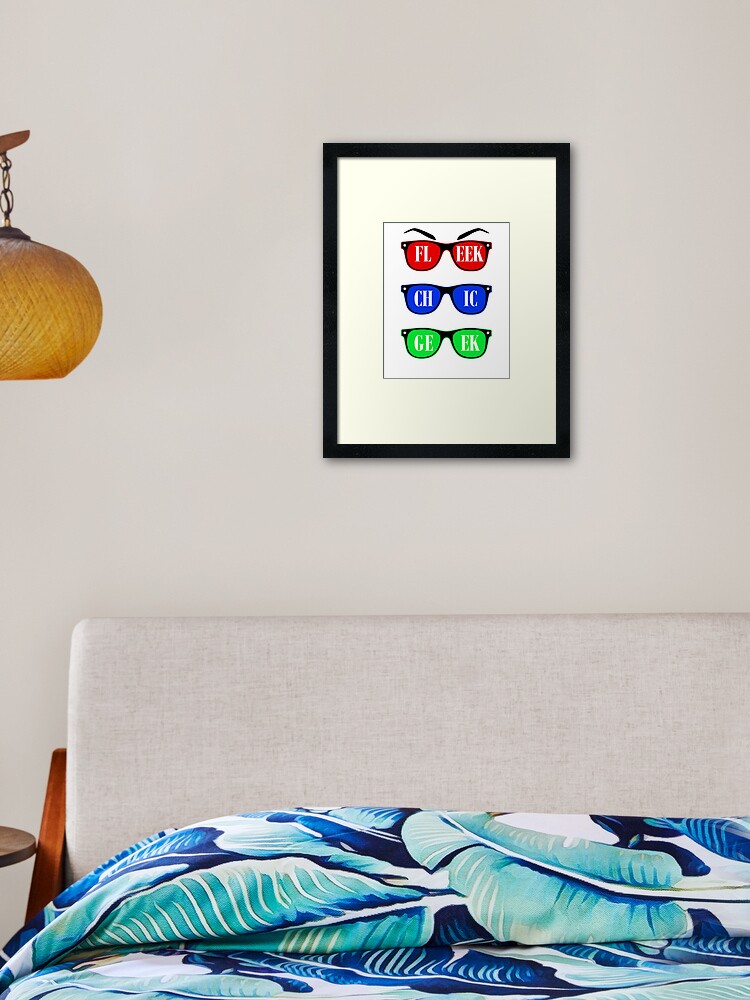 Fleek Chic Geek Framed Art Print By Punnytees Redbubble