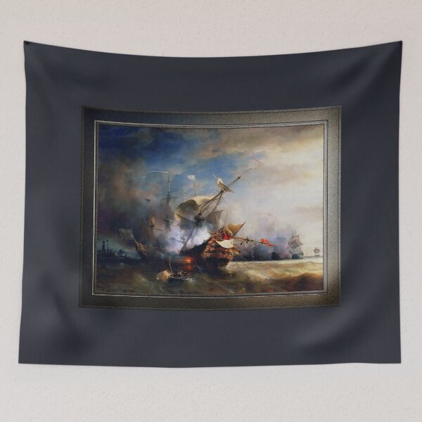 Item preview, Battle of Cape Lizard in 1707 by Jean Antoine Théodore Gudin Classical Art Xzendor7 Old Masters Reproductions designed and sold by Xzendor7 Digital Art Creations.