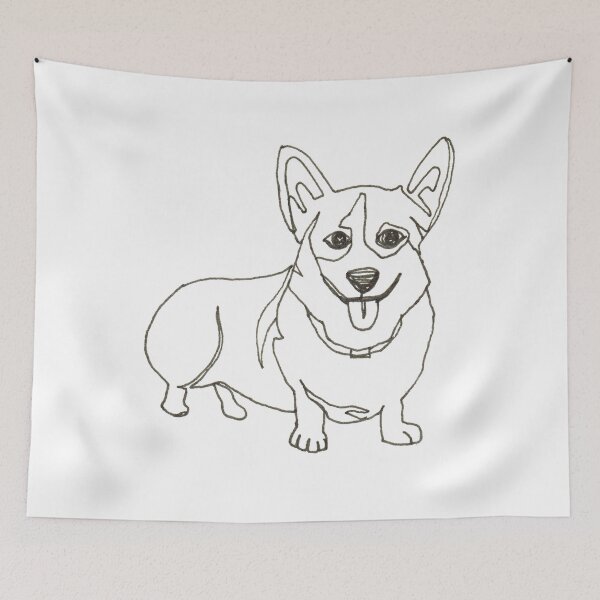 Item preview, One-line Corgi Dog designed and sold by lalashellsArt.