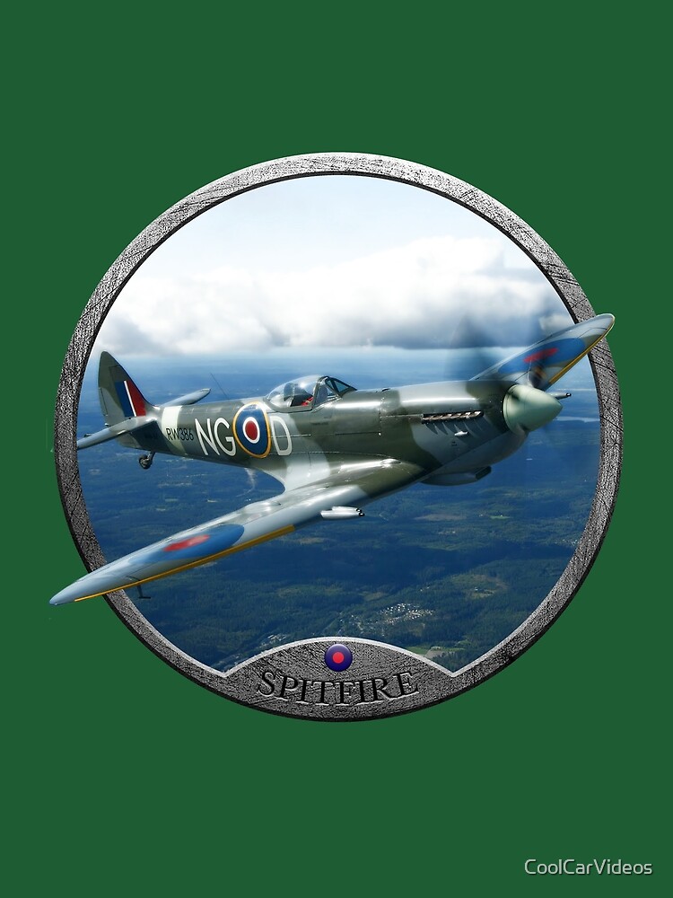 Imagen 5 de 5, Camiseta gráfica con la obra Aeronaves Spitfire, diseñada y vendida por CoolCarVideos.