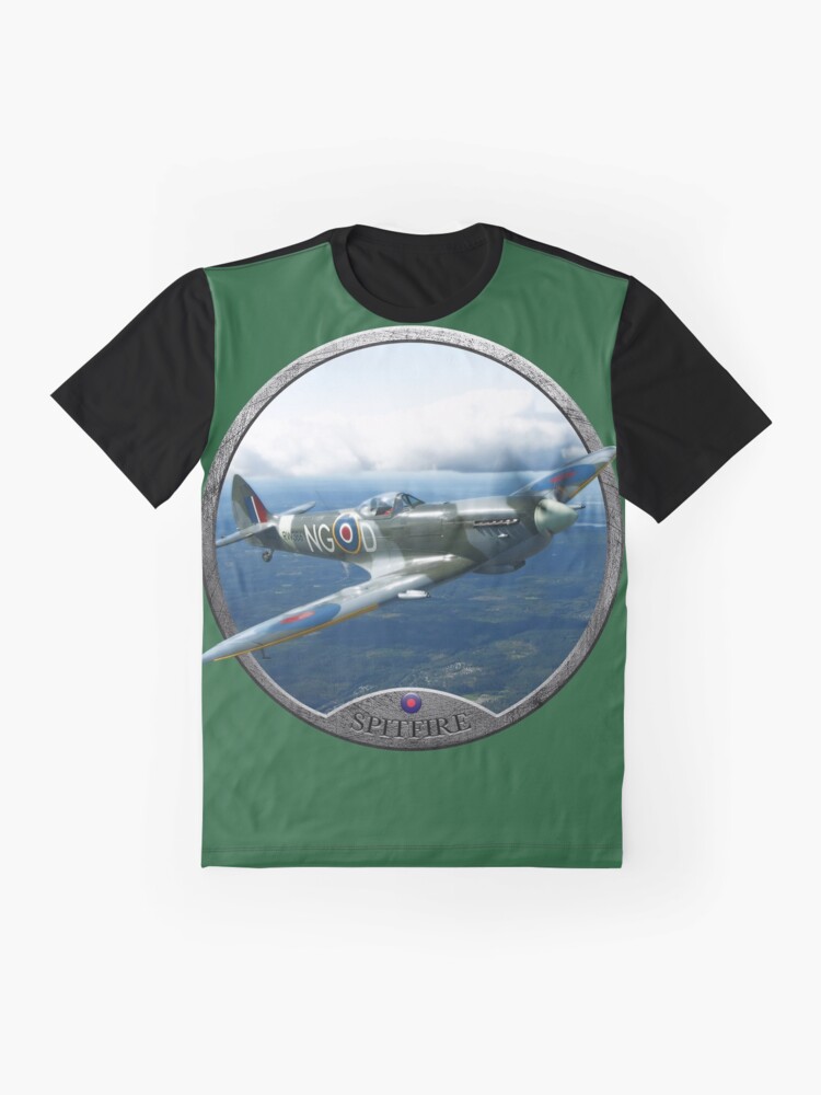 Imagen 4 de 5, Camiseta gráfica con la obra Aeronaves Spitfire, diseñada y vendida por CoolCarVideos.
