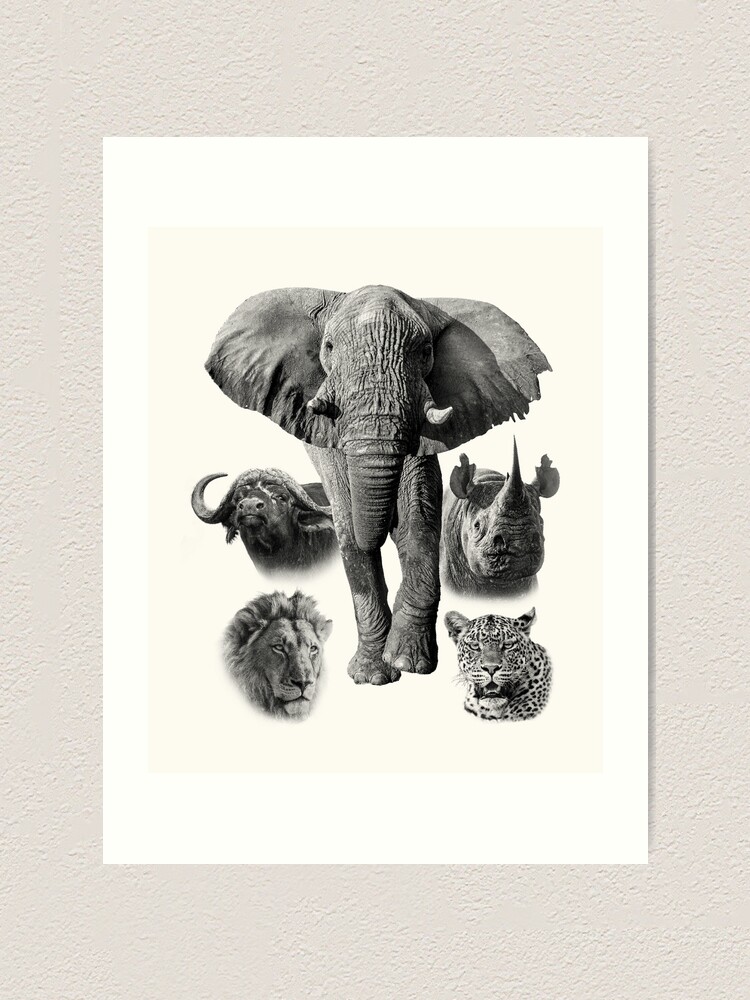 Africa's Iconic Big Five Wildlife Artwork | Art Print