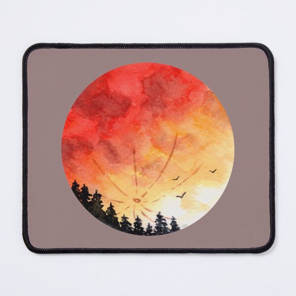 Item preview, Bloodmoon Forest - Round - Watercolour Painting designed and sold by Pattokarts.