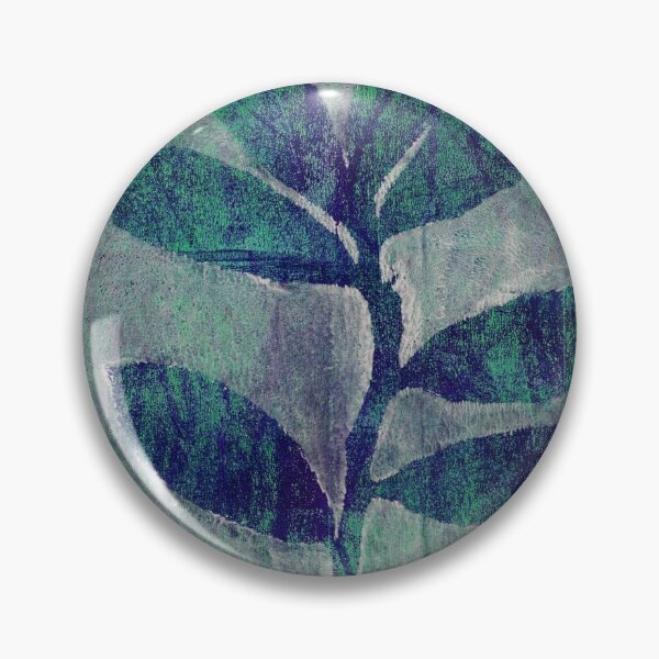 Item preview, Botanical monoprint of real leaves and stem, blue, green designed and sold by AliSullivanArt.