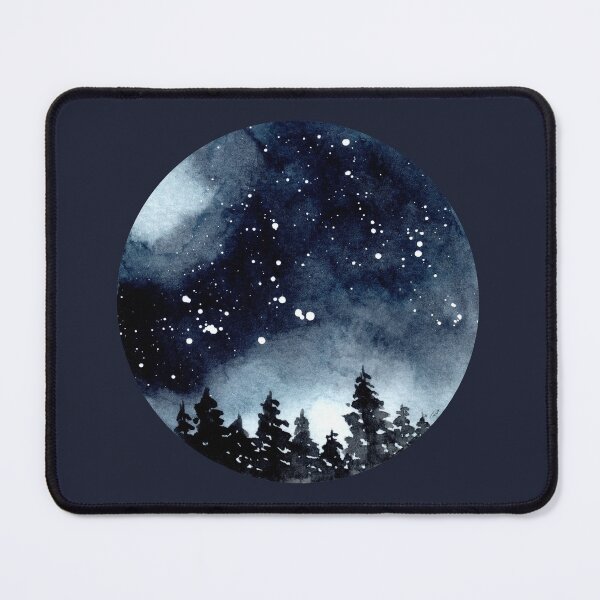 Item preview, Nightsky Forest - Round - Watercolour Painting designed and sold by Pattokarts.