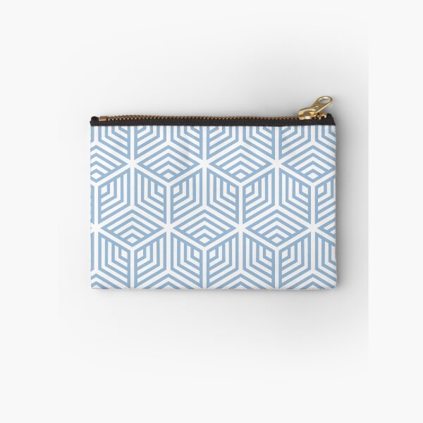 Item preview, Pastel Blue and White Cube Geometric Pattern 2022 Trending Color - Colour - Hue - Shade Pantone Clear Sky 14-4123 designed and sold by ColorOfTheYears.