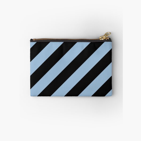 Item preview, Pastel Blue and Black Diagonal Stripe Pattern 2022 Trending Color - Colour - Hue - Shade Pantone Clear Sky 14-4123 designed and sold by ColorOfTheYears.