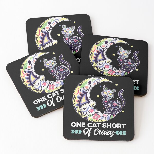 Item preview, One Cat Short Of Crazy Sugar Skull Moon And Cat Mexican Cat designed and sold by lucretia155.