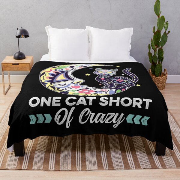 Item preview, One Cat Short Of Crazy Sugar Skull Moon And Cat Mexican Cat designed and sold by lucretia155.