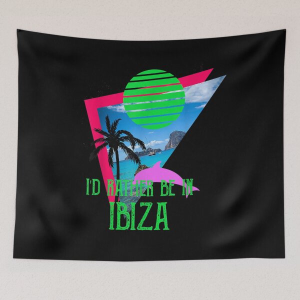 Item preview, I'd Rather Be In Ibiza Retrowave Palms Beach designed and sold by lucretia155.