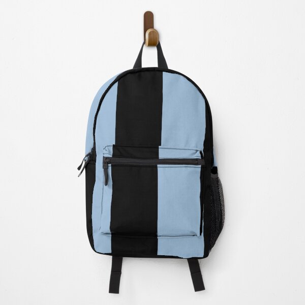 Item preview, Pastel Blue and Black Vertical Stripe Pattern 2022 Trending Color - Colour - Hue - Shade Pantone Clear Sky 14-4123 designed and sold by ColorOfTheYears.