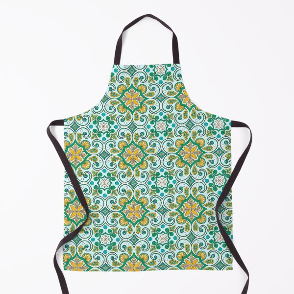Item preview, Moroccan Tile Pattern - Yellow and Green - Detailed Block Print Design, simple pattern designed and sold by SemDesigns1.