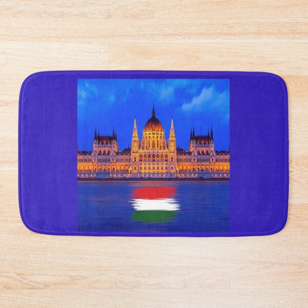 Item preview, Hungary Budapest Wild Fires Danube River Flag designed and sold by CBCreations73.