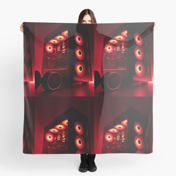 Gaming PC in dark red lighting Scarf