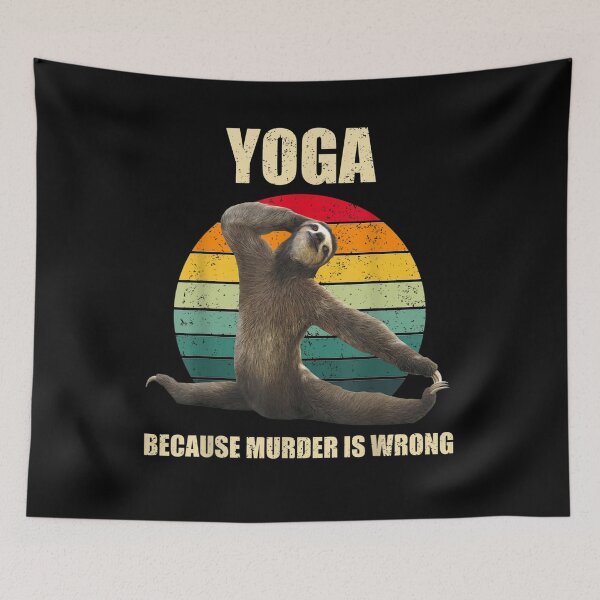 Artikelvorschau, Yoga, weil Mord falsch ist, Faultier, Vintage entworfen und verkauft von aliceshe.