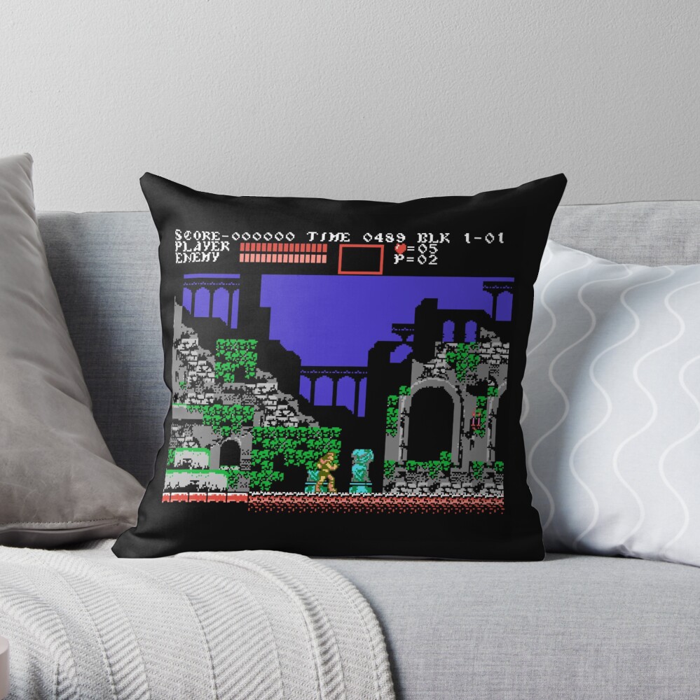 Castlevania 3 Throw Pillow