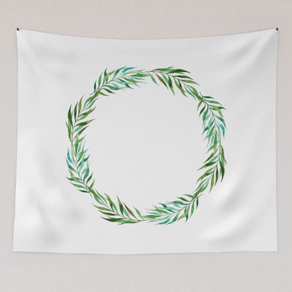 Item preview, Watercolor Green Leaves Flower Wreath designed and sold by monodesigns.