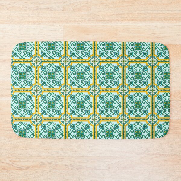 Item preview, Moroccan Tile Pattern - Yellow and Green - Detailed Block Print Design, simple pattern designed and sold by SemDesigns1.