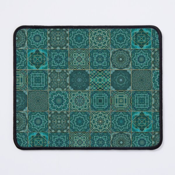 Vista previa del artículo con la obra «Azulejos marroquíes shabby chic esmeralda se desvaneció el lujo bohemio del palacio de los sultanes», diseñado y vendido por artsandsoul.