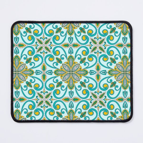 Item preview, Moroccan Tile Pattern - Yellow and Green - Detailed Block Print Design, simple pattern designed and sold by SemDesigns1.